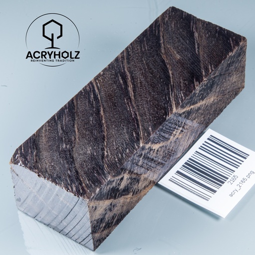 [2165] Esche Maser Griffblock stabilisiert | 120x40x30 | acryholz | 2165