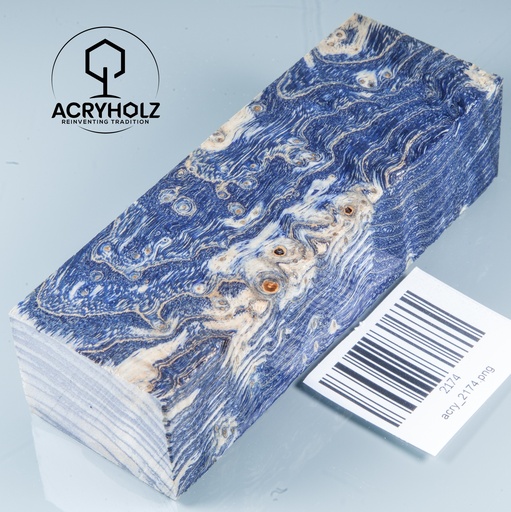 [2174] Esche Maser Griffblock stabilisiert | 120x40x30 | acryholz | 2174