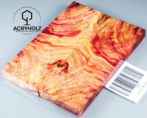 [2192] Pappel Griffschalen stabilisiert | 130x45x10| ACRYHOLZ | Messer | Griffholz 2192