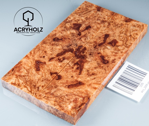 [2205] Linde Maser stabilisiert | 150x40x10 | acryholz | schalenpaar 2205