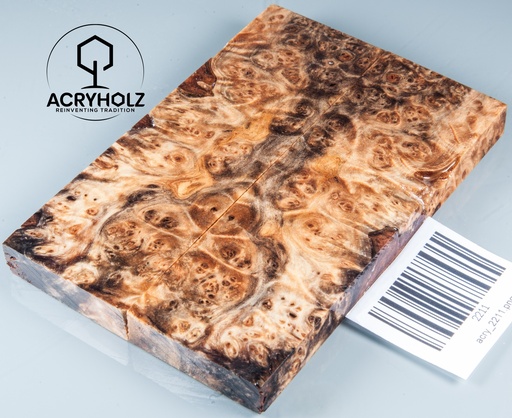 [2211] Linde Maser stabilisiert | 120x40x10 | acryholz | schalenpaar 2211