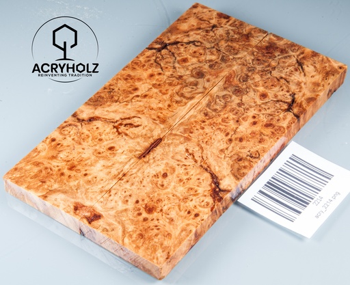 [2214] Linde Maser stabilisiert | 150x40x8 | acryholz | schalenpaar 2214