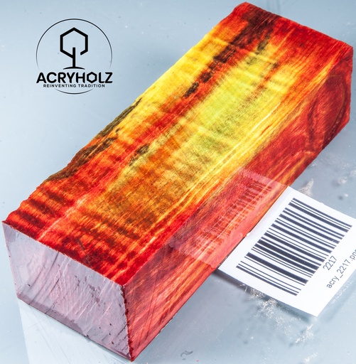 [2217] Kastanie Maser Griffblock stabilisiert | 120x40x30 | ACRYHOLZ | Messergriff | 2217