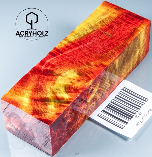 [2219] Kastanie Maser Griffblock stabilisiert | 120x40x30 | ACRYHOLZ | Messergriff | 2219