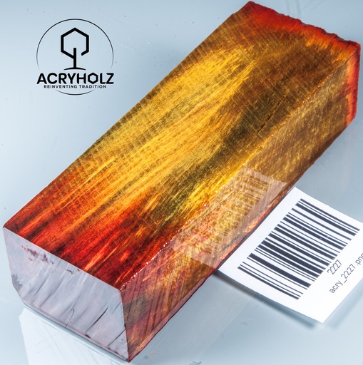 [2227] Kastanie Maser Griffblock stabilisiert | 120x40x30 | ACRYHOLZ | Messergriff | 2227