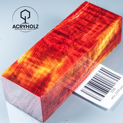 [2228] Bloque de mango de madera de castaño burl estabilizada | 120x40x30 | ACRYHOLZ | Mango para cuchillo | 2228
