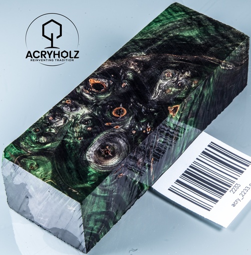 [2233] Blocco per manico in radica di castagno stabilizzata | 120x40x30 | ACRYHOLZ | Manico per coltello | 2233