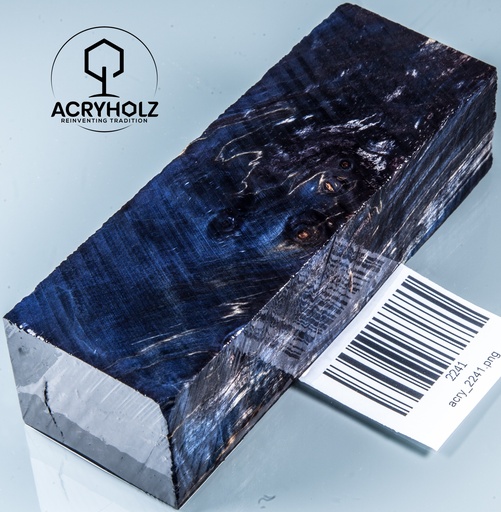 [2241] Bloque de mango de madera de castaño burl estabilizada | 120x40x30 | ACRYHOLZ | Mango para cuchillo | 2241