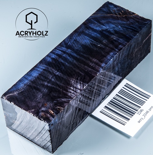[2246] Bloque de mango de madera de castaño burl estabilizada | 120x40x30 | ACRYHOLZ | Mango para cuchillo | 2246