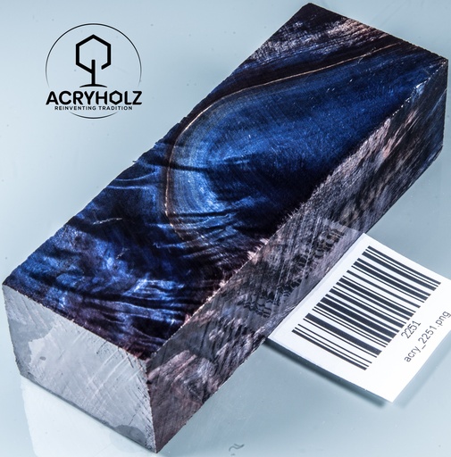 [2251] Bloque de mango de madera de castaño burl estabilizada | 120x40x30 | ACRYHOLZ | Mango para cuchillo | 2251