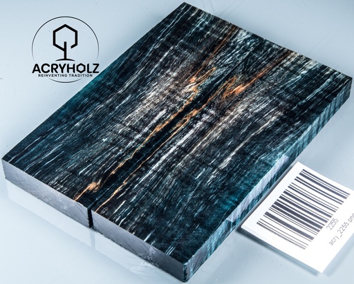 [2255] Radica di castagno stabilizzata | 120x40x10 | acryholz | Coppia di guancette | 2255