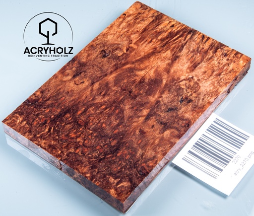 [2270] Ahorn Maser Griffschalen stabilisiert | 120x40x9 | acryholz | Messergriff | 2270