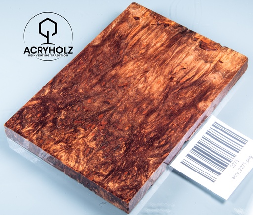 [2271] Ahorn Maser Griffschalen stabilisiert | 120x40x9 | acryholz | Messergriff | 2271