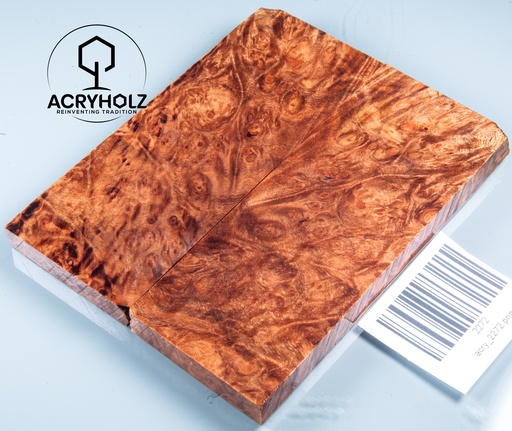 [2272] Ahorn Maser Griffschalen stabilisiert | 120x45x9 | acryholz | Messergriff | 2272