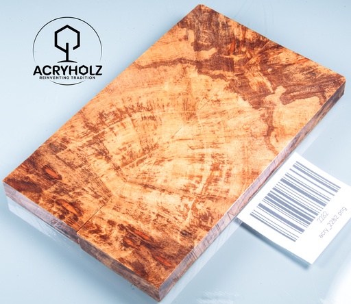 [2282] Ahorn Maser Griffschalen stabilisiert | 130x40x9 | acryholz | Messergriff | 2282