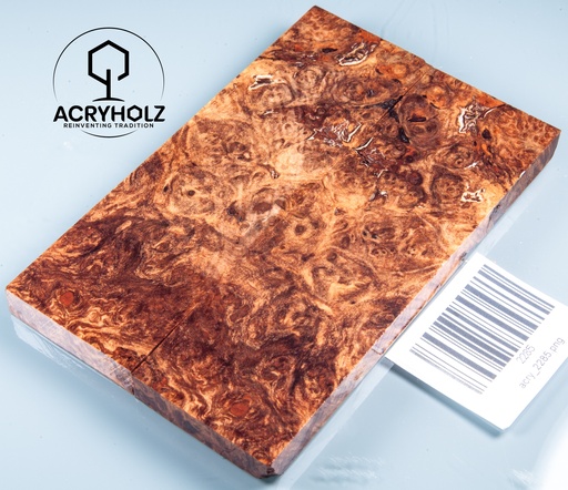 [2285] Ahorn Maser Griffschalen stabilisiert | 130x40x9 | acryholz | Messergriff | 2285