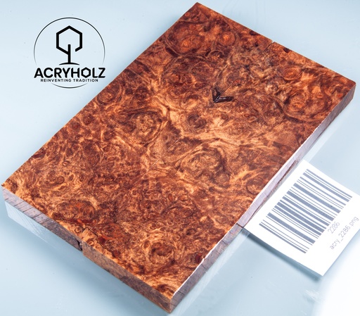 [2286] Ahorn Maser Griffschalen stabilisiert | 130x40x9 | acryholz | Messergriff | 2286