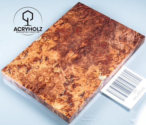 [2292] Ahorn Maser Griffschalen stabilisiert | 130x45x9 | acryholz | Messergriff | 2292