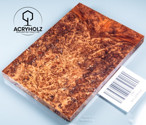 [2294] Ahorn Maser Griffschalen stabilisiert | 130x45x9 | acryholz | Messergriff | 2294