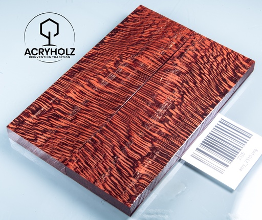 [2315] Platane Griffschalen stabilisiert | 130x45x9 | acryholz | Messergriff | 2315