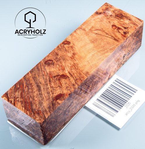 [2325] Ahorn Maser Griffblock stabilisiert | 130x40x30 | acryholz | 2325
