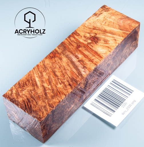 [2330] Ahorn Maser Griffblock stabilisiert | 130x40x30 | acryholz | 2330