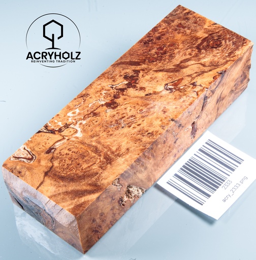 [2333] Ahorn Maser Griffblock stabilisiert | 130x45x30 | acryholz | 2333