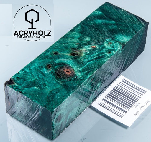 [2391] Pappel Maser stabilisiert Griffblock | 120x40x30| ACRYHOLZ | Messergriff 2391