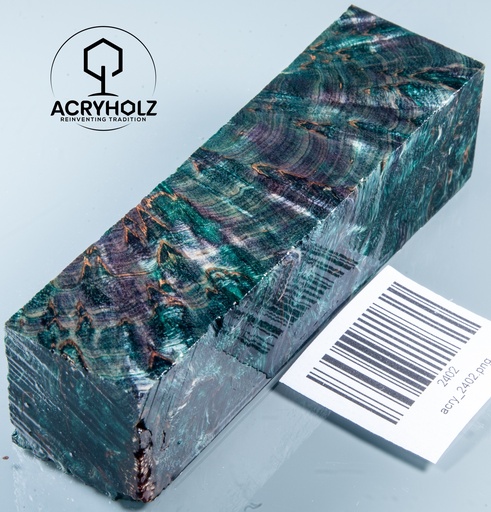 [2402] Pappel Maser stabilisiert Griffblock | 120x30x30| ACRYHOLZ | Messergriff 2402