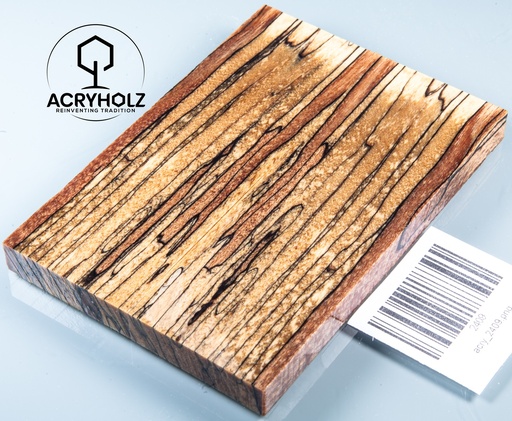 [2409] Hêtre Spalted Stabilisé Plaquettes de Manche | 120x40x10 | Manche de Couteau 2409