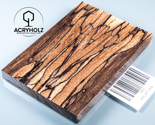 [2411] Buche gestockt stabilisiert Griffschalen | 120x40x10 | Messergriff 2411