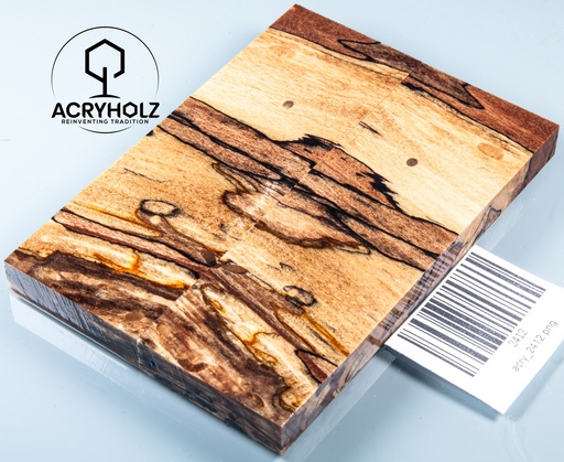 [2412] Buche gestockt stabilisiert Griffschalen | 120x40x10 | Messergriff 2412