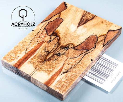 [2414] Buche gestockt stabilisiert Griffschalen | 120x40x10 | Messergriff 2414