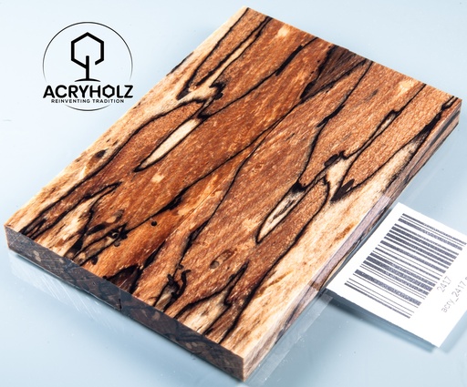 [2417] Beech Spalted Stabilized Handle Scales | 120x40x10 | Knife Handle 2417