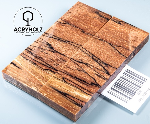 [2420] Beech Spalted Stabilized Handle Scales | 120x40x10 | Knife Handle 2420