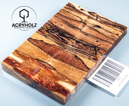 [2423] Buche gestockt stabilisiert Griffschalen | 130x40x10 | Messergriff 2423