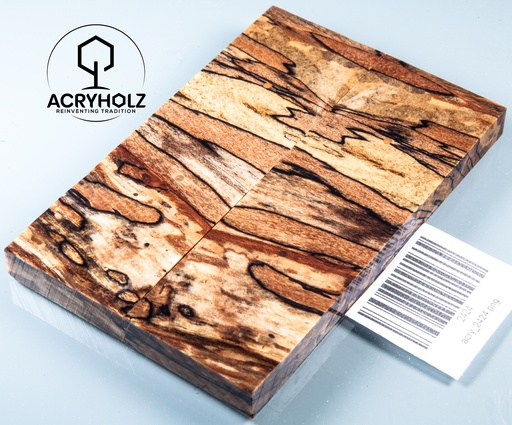 [2424] Buche gestockt stabilisiert Griffschalen | 130x40x10 | Messergriff 2424