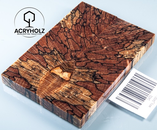 [2432] Buche gestockt stabilisiert Griffschalen | 120x40x10 | Messergriff 2432