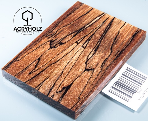 [2433] Buche gestockt stabilisiert Griffschalen | 120x40x10 | Messergriff 2433