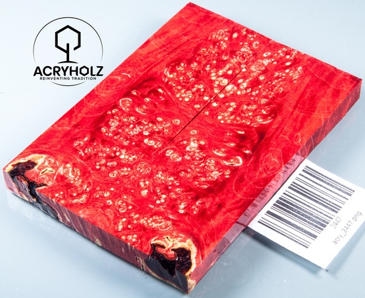 [2447] Box Elder Burl Estabilizado | acryholz | 120x40x10 | Par de Cachas 2447