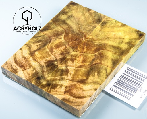 [2451] Pioppo Guancette per Manico Stabilizzato | 120x45x10 | ACRYHOLZ | Coltello | Legno per Manico 2451