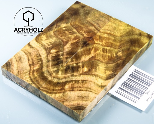 [2452] Pioppo Guancette per Manico Stabilizzato | 120x45x10 | ACRYHOLZ | Coltello | Legno per Manico 2452