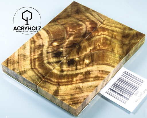 [2453] Álamo Cachas Estabilizado | 120x45x10 | ACRYHOLZ | Cuchillo | Madera para Mango 2453