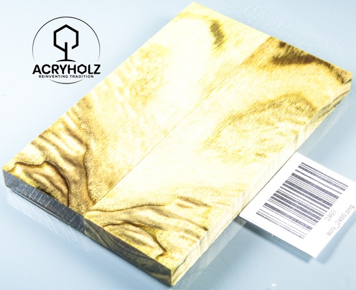 [2460] Pappel Griffschalen stabilisiert | 130x40x10| ACRYHOLZ | Messer | Griffholz 2460