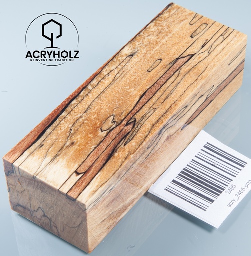 [2465] Buche gestockt stabilisiert Griffblock | 120x40x30 | Messergriff 2465