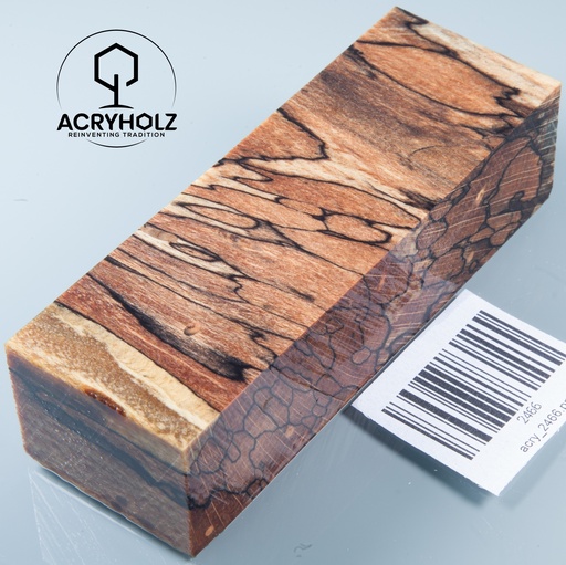 [2466] Buche gestockt stabilisiert Griffblock | 120x40x30 | Messergriff 2466