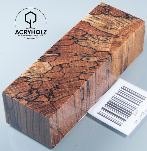 [2469] Buche gestockt stabilisiert Griffblock | 120x40x30 | Messergriff 2469
