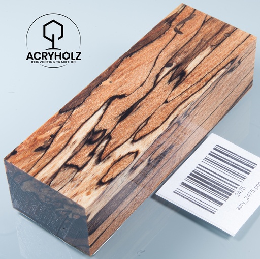 [2475] Buche gestockt stabilisiert Griffblock | 120x40x30 | Messergriff 2475