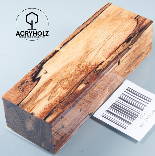 [2479] Buche gestockt stabilisiert Griffblock | 120x40x30 | Messergriff 2479