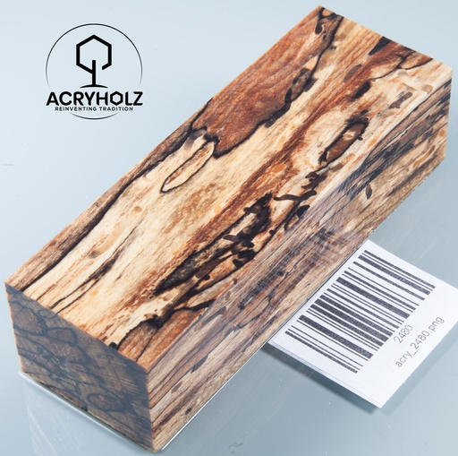 [2480] Buche gestockt stabilisiert Griffblock | 120x40x30 | Messergriff 2480